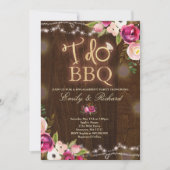 I Do BBQ Rustic Engagement Invitation Florals (Front)