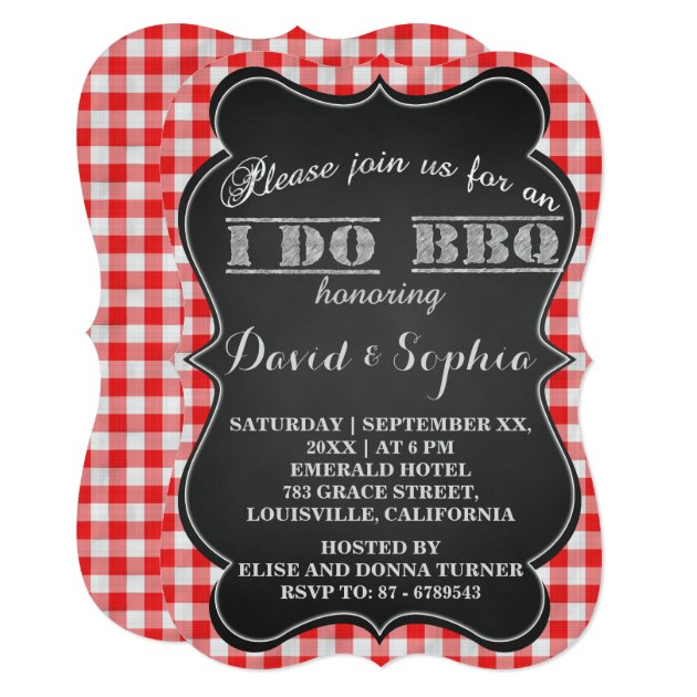 I DO BBQ Rustic Engagement Party Invitation