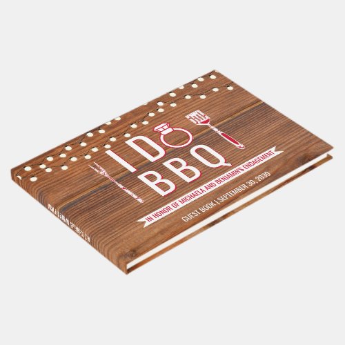 I Do BBQ Rustic Engagement Party Couples Shower Guest Book