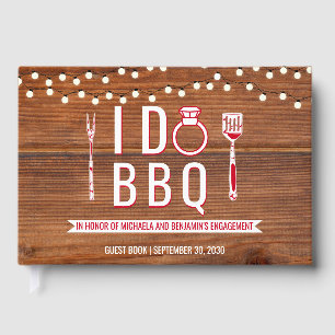 I Do BBQ Rustic Engagement Party Couples Shower Guest Book