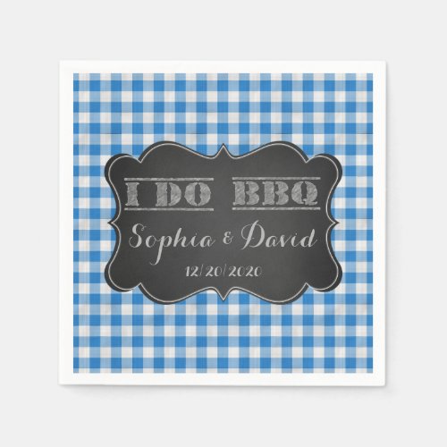 I DO BBQ Rustic Engagement Party Custom Napkins