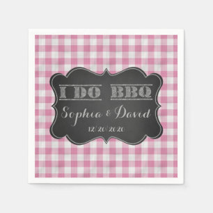 I DO BBQ Rustic Engagement Party Custom Paper Napkins