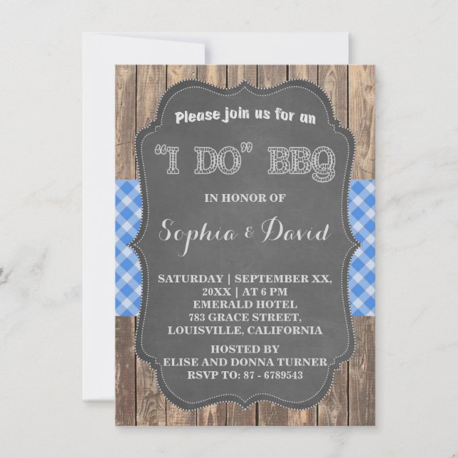 I DO BBQ Rustic Engagement Party Invitation (Front)
