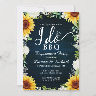I Do BBQ Rustic Engagement Party Invitation
