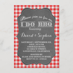 I DO BBQ Rustic Engagement Party Invitation