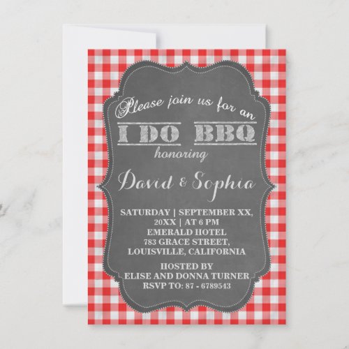 I DO BBQ Rustic Engagement Party Invitation