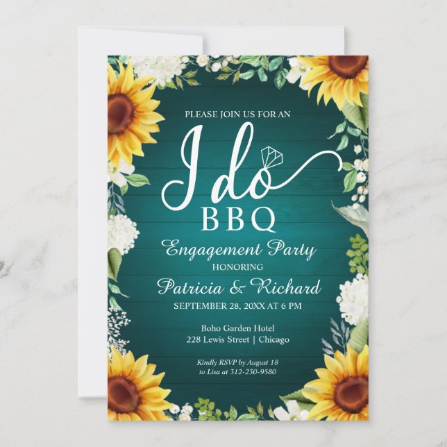 I Do BBQ Rustic Engagement Party Invitation (Front)