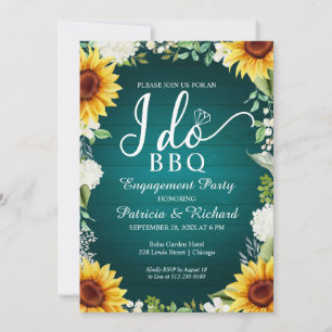 I Do BBQ Rustic Engagement Party Invitation