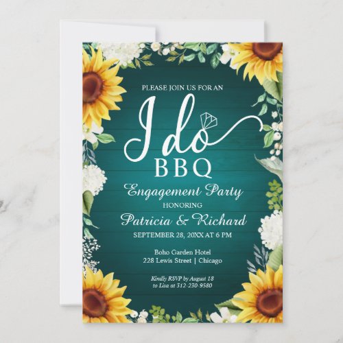 I Do BBQ Rustic Engagement Party Invitation