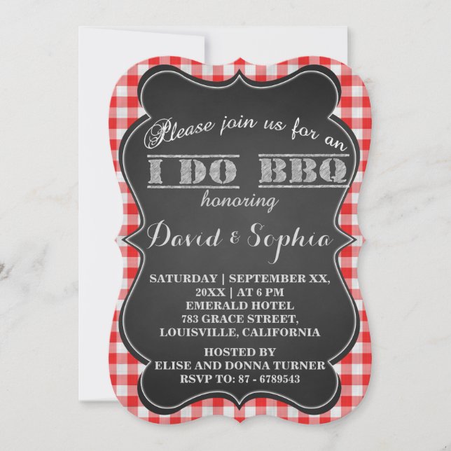 I DO BBQ Rustic Engagement Party Invitation (Front)