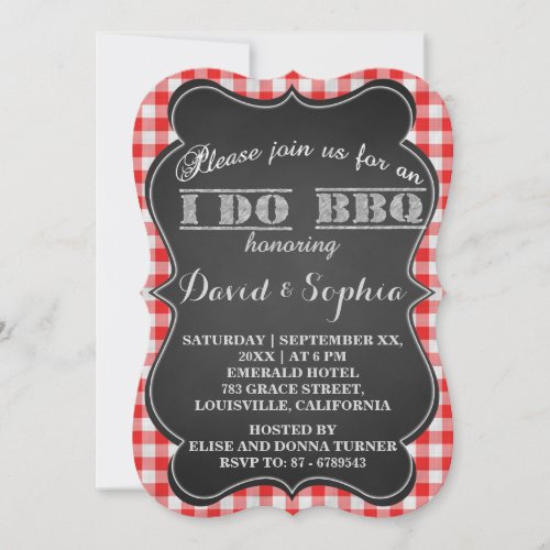 I DO BBQ Rustic Engagement Party Invitation