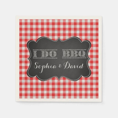 I DO BBQ Rustic Engagement Party Napkins