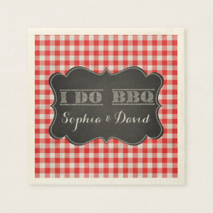 I DO BBQ Rustic Engagement Party Napkins