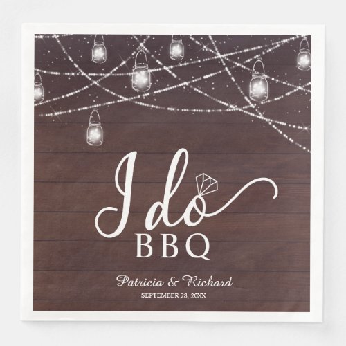 I Do BBQ Rustic Engagement Party Paper Dinner Napkins