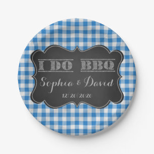 I DO BBQ Rustic Engagement Party Paper Plates