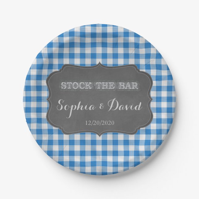 I DO BBQ Rustic Engagement Party Paper Plates (Front)