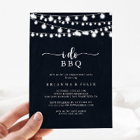 I Do BBQ Rustic String Lights Engagement Party  