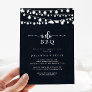 I Do BBQ Rustic String Lights Engagement Party   Invitation
