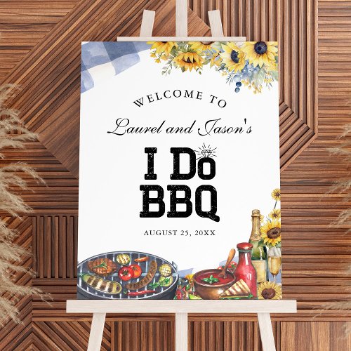 I Do BBQ Rustic Sunflower Engagement Party Welcome Foam Board