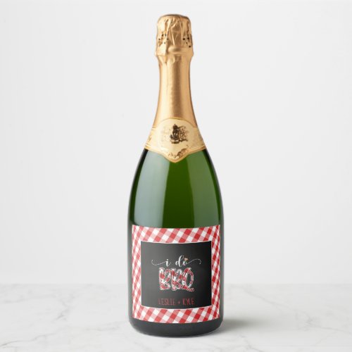 I Do BBQ Sparkling Wine Label _ Red _ Custom