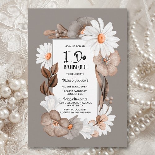 I Do BBQ Spring Autumn Engagement Party Invitation