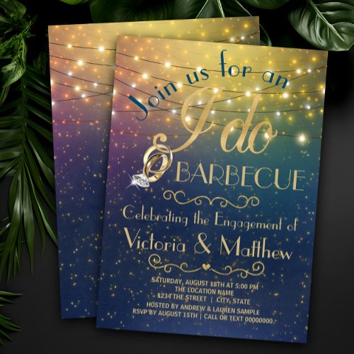 I Do BBQ String Light Starry Night BBQ Invitation