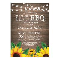 I DO BBQ Sunflower Couples Shower Rustic Invite