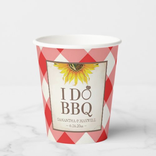 I Do BBQ Sunflower Party Tableware  Paper Cups