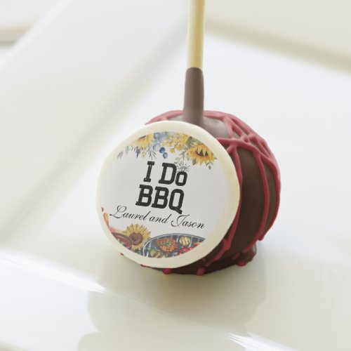 I Do BBQ Sunflower Rustic Engagement Party Cake Pops