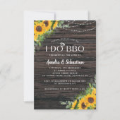 I Do BBQ Sunflower Wood Lights Bridal Shower Invitation (Front)