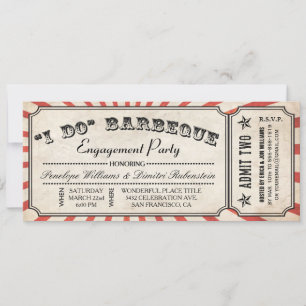 I DO BBQ Ticket Invitations   Engagement Party