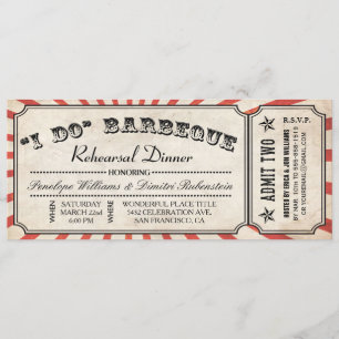 I DO BBQ Ticket Invitations Rehearsal Dinner