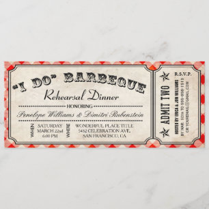 I DO BBQ Ticket Invitations Rehearsal Dinner