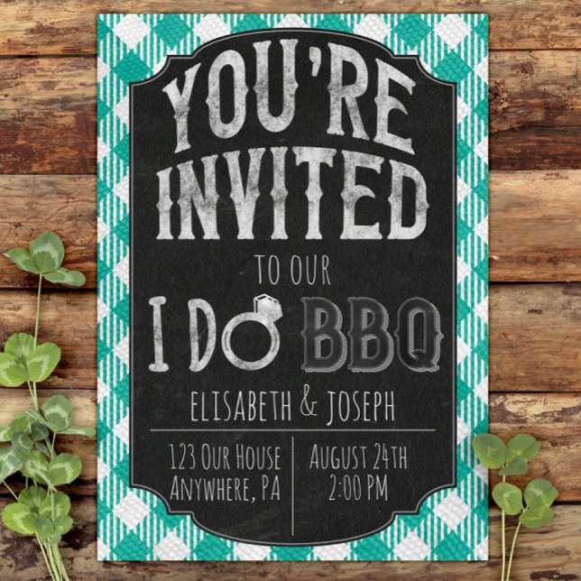 I Do BBQ Turquoise Bridal & Wedding Shower Invite (Creator Uploaded)