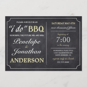 I DO BBQ Vintage Chalkboard Invitations