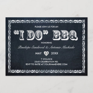 I DO BBQ Vintage Chalkboard Invitations