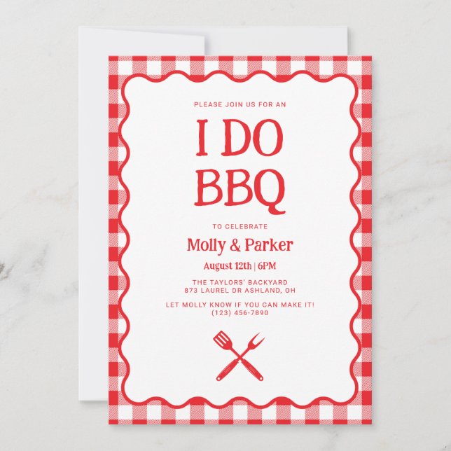 I Do BBQ Wedding Barbecue Invitation (Front)