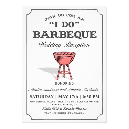 I DO BBQ Wedding Reception Invitations | Zazzle.com