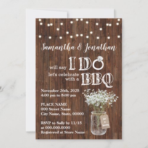 I do bbq wedding shower baby's breath rustic
