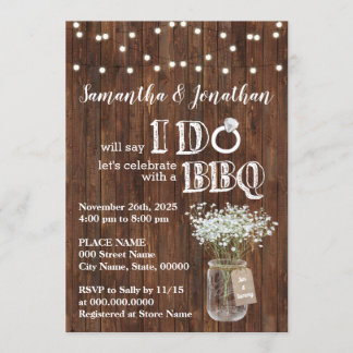 I do bbq wedding shower baby's breath rustic invitation
