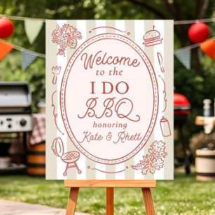 I Do BBQ Welcome Sign, Barbeque Shower Welcome Sig Foam Board