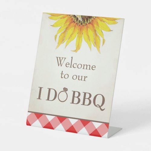 I Do BBQ Welcome Sign Red Gingham