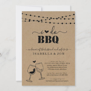 I Do BBQ Wine Toast Couple's Shower Engagement Invitation