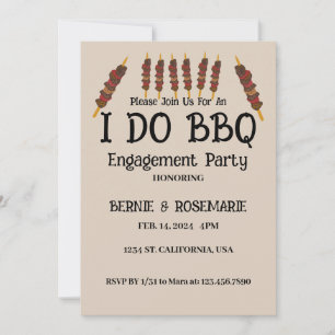 I DO BBQ With Barbecue Stick Grill Invitation