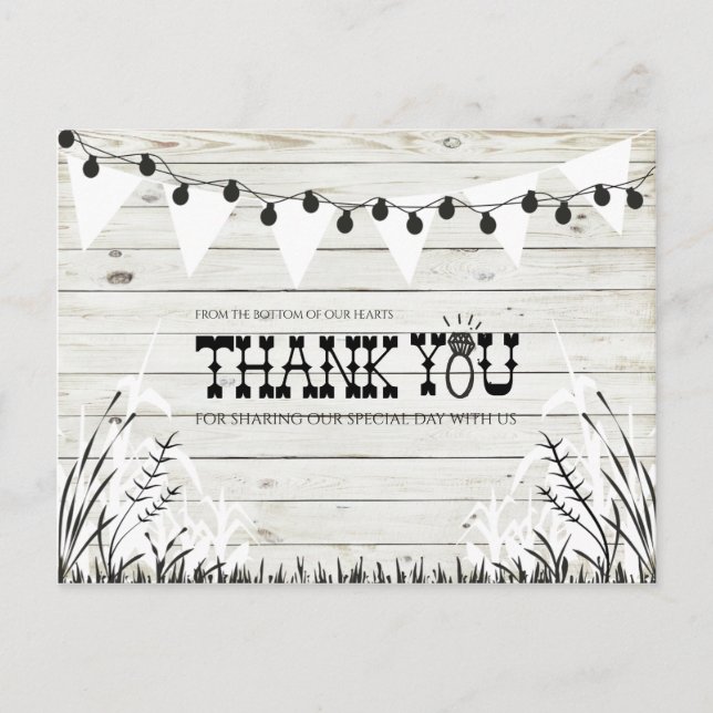 I Do BBQ Wood Texture Thank You Postcard (Front)