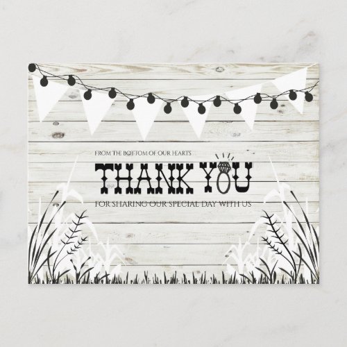 I Do BBQ Wood Texture Thank You Postcard