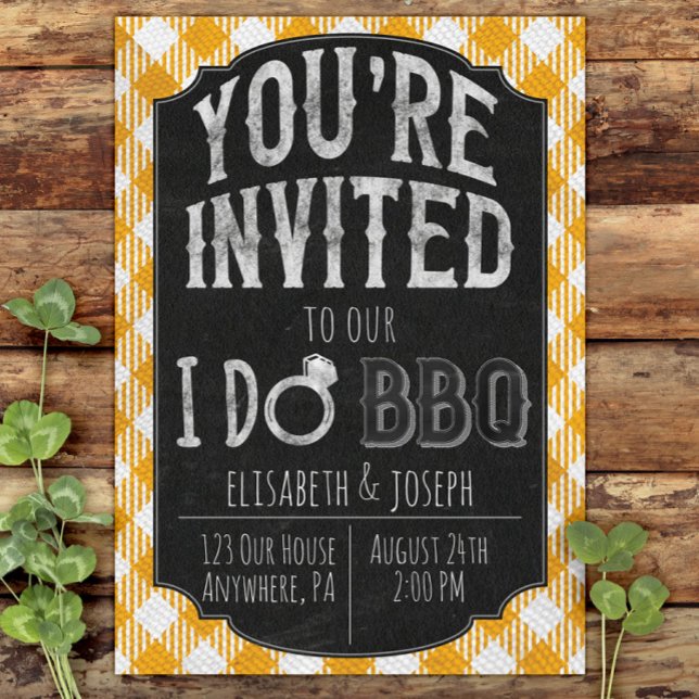 I Do BBQ Yellow Bridal & Wedding Shower Invitation (Creator Uploaded)