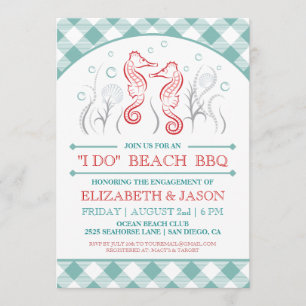 "I DO" Beach BBQ Engagement Invitation