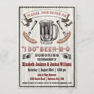 I DO Beer-B-Q Engagement Party Invite