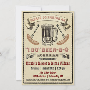 I DO Beer-B-Q Engagement Party Invite